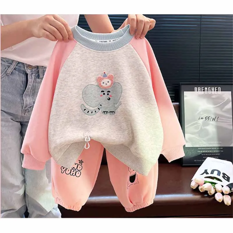 Conjunto de terciopelo grueso para bebé cálido de invierno - imagen 3