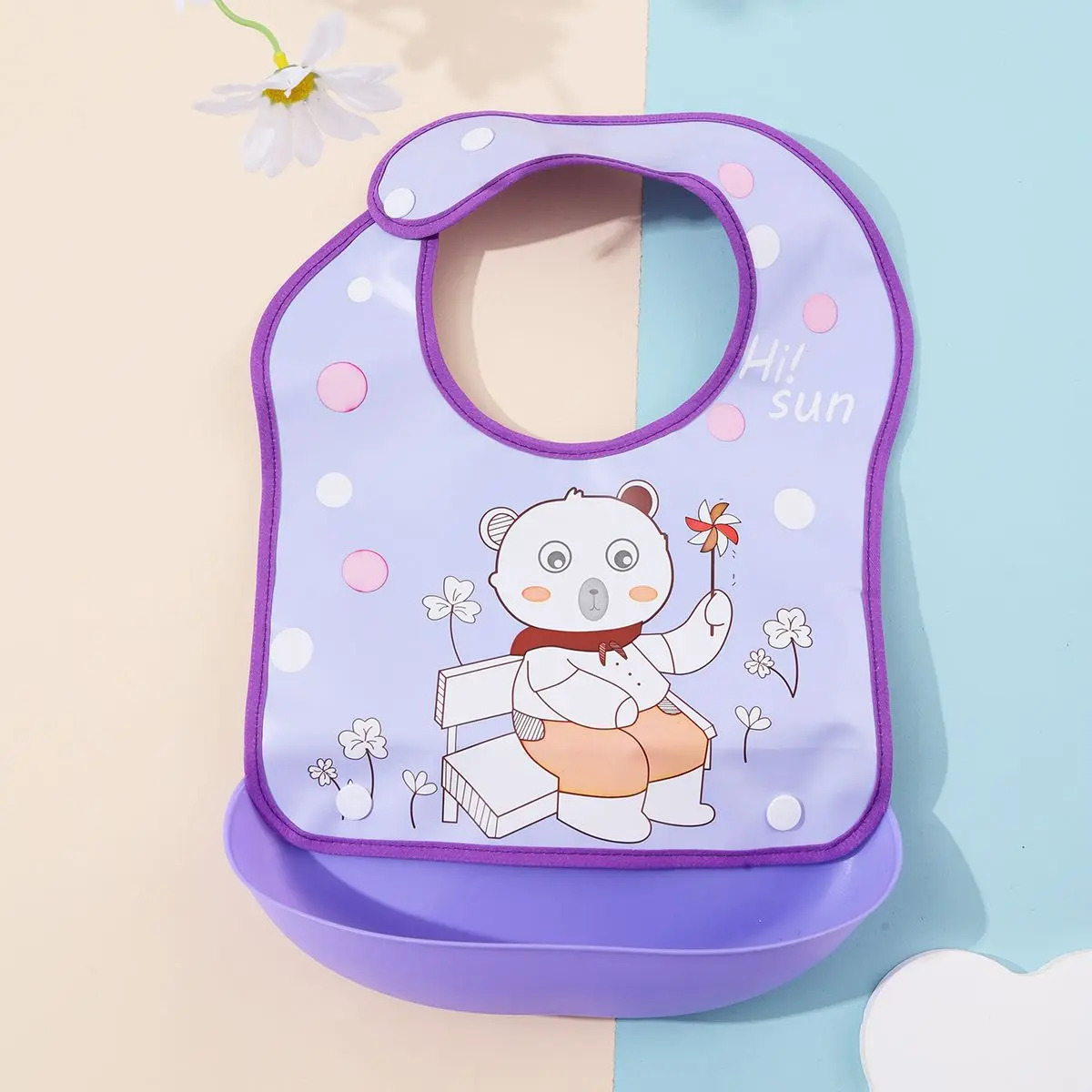 Bolsillo tridimensional desmontable del babero