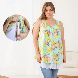 Camiseta sin mangas de lactancia en chifón para verano