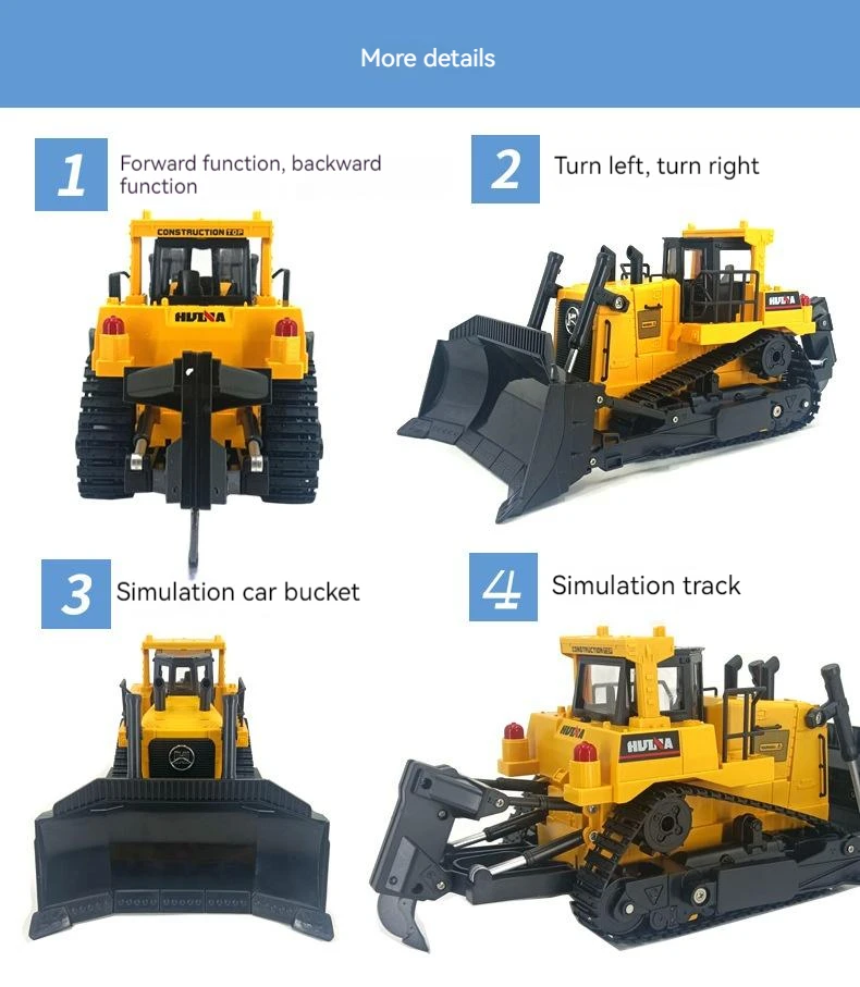 Bulldozer RC de aleación/plástico para maniobras