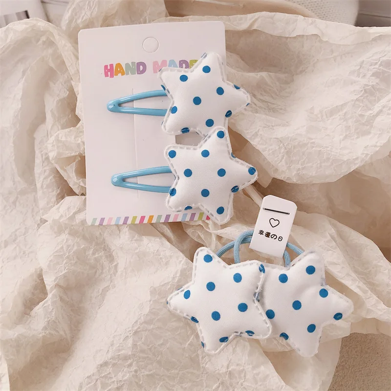 Coletero elástico con estrellas y puntos azules para niñas - imagen 2