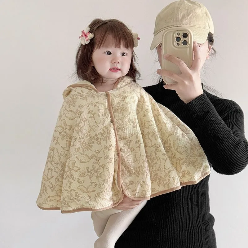 Poncho capa a prueba de viento para bebé recién nacido – Floral elegante - imagen 2