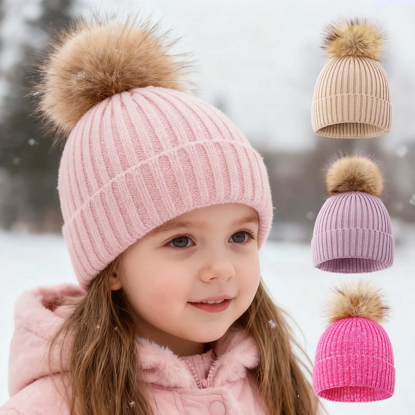 Gorro de lana cálido para bebé – tejido esponjoso a ganchillo - imagen 4