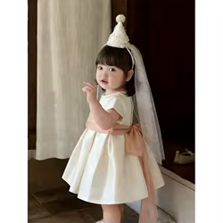 Vestido de fiesta para bebé niña con encaje estilo princesa