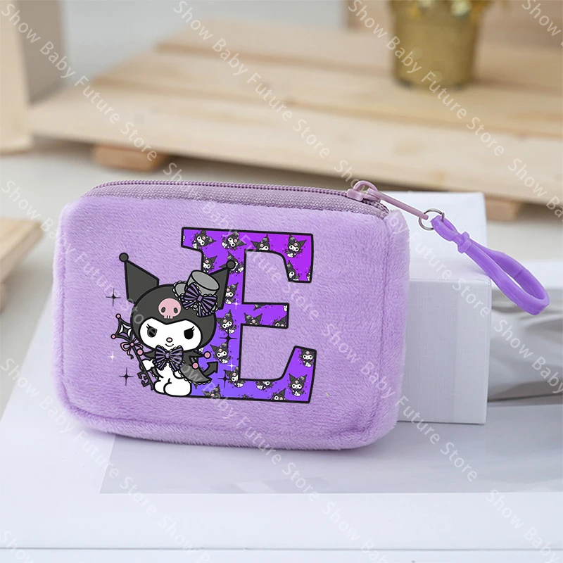 Monedero mini Kuromi para niñas en lona, con letras estilo anime - imagen 3