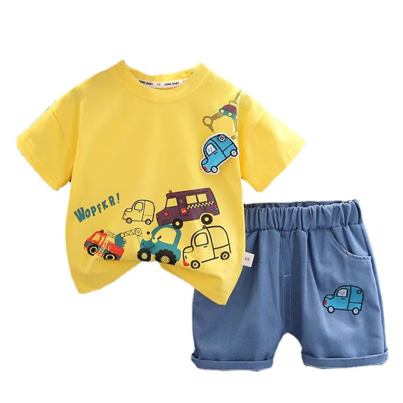 Conjunto de verano para bebé con camiseta y pantalón corto informal - imagen 3