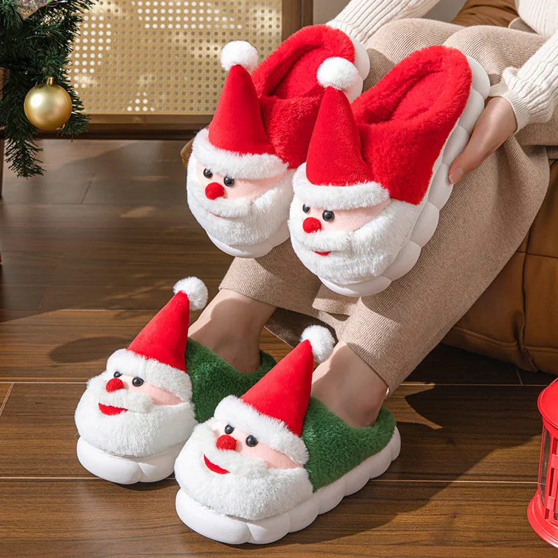 Zapatillas de Navidad algodón con suela gruesa para casa - imagen 5