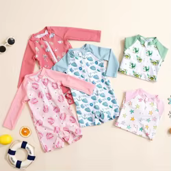 Happyflute traje de baño bebé manga larga con protección solar