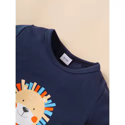 Conjunto verano bebé 3-18 meses: mono corto con león estampado
