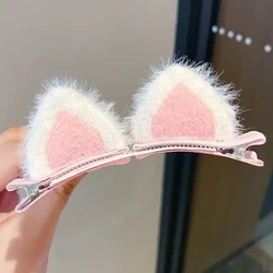 Pinza de pelo infantil con orejas de gato en peluche