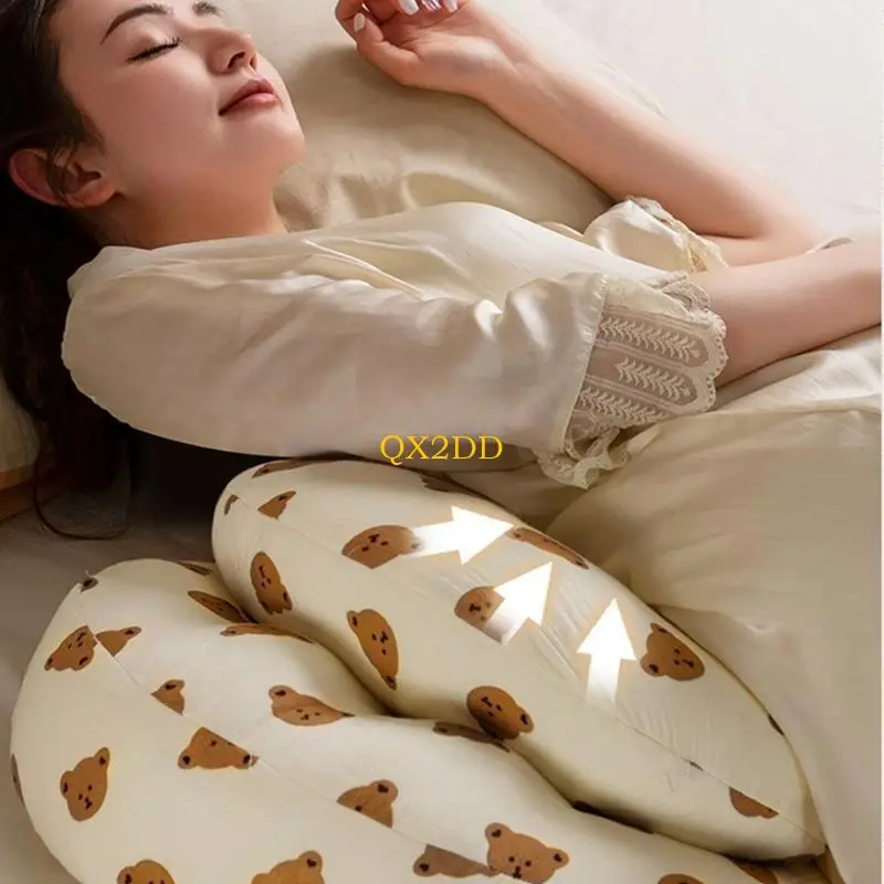 Almohada de maternidad QX2D con apoyo lumbar y funda de osos suave - imagen 3