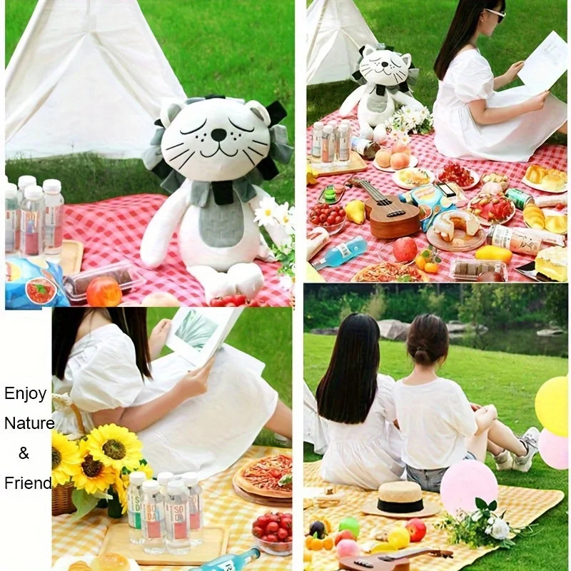 Tapete de picnic impermeable plegable con tablero ajedrez - imagen 4