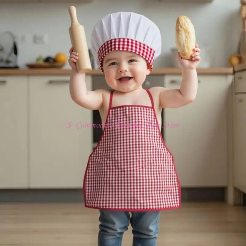 Bebé con conjunto de chef para sesión fotográfica