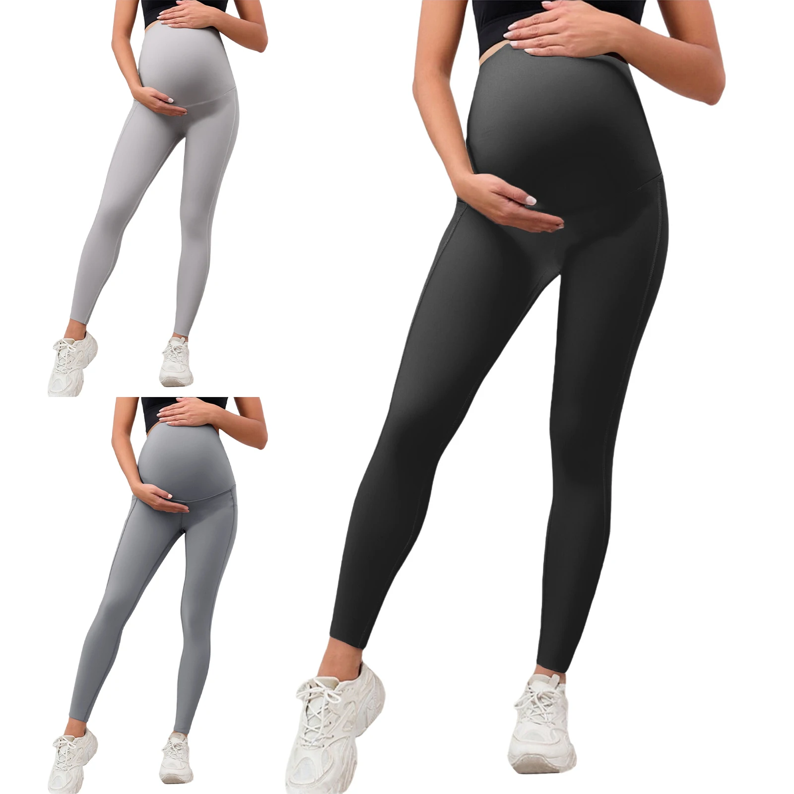 Mallas premamá con bolsillos para yoga y uso diario - imagen 4