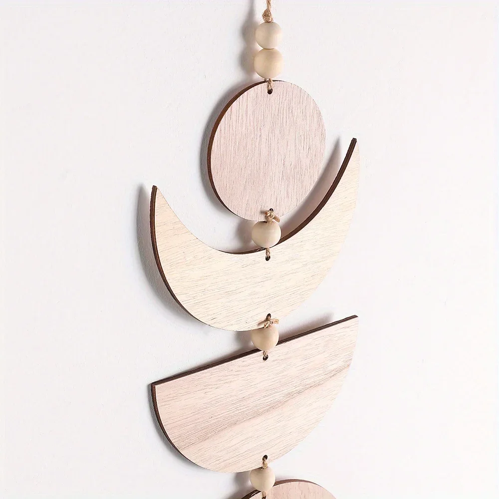 Colgante de pared de madera con forma de Luna estilo bohemio - imagen 5