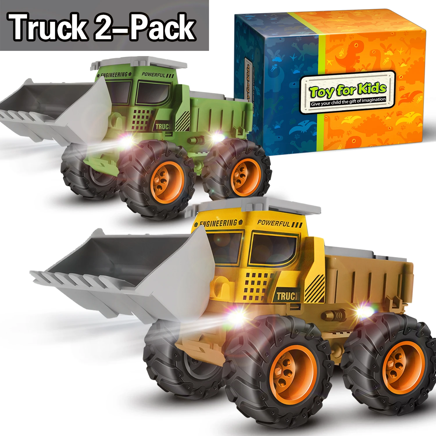 Camionetas monstruo de juguete con ruedas LED y luces