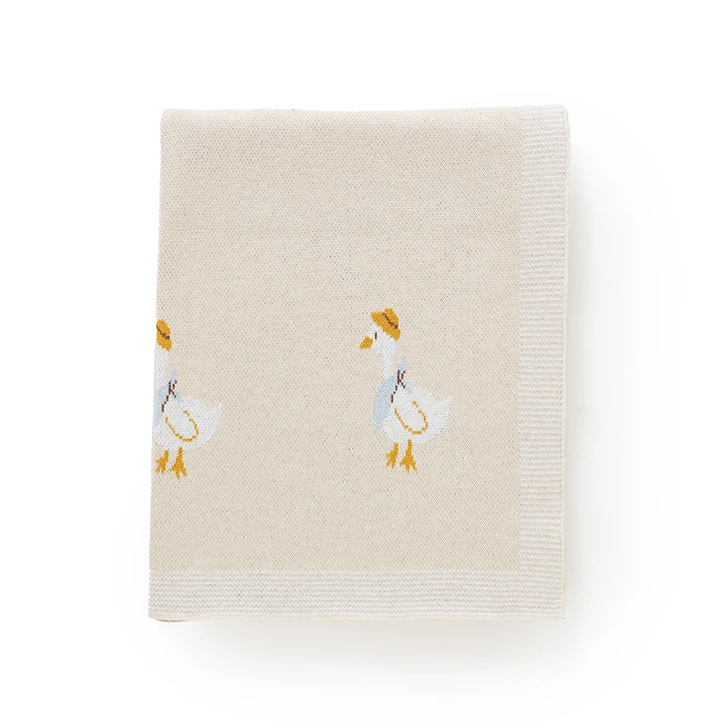 Manta bebé de algodón suave para cochecito, diseño pato animado - imagen 2