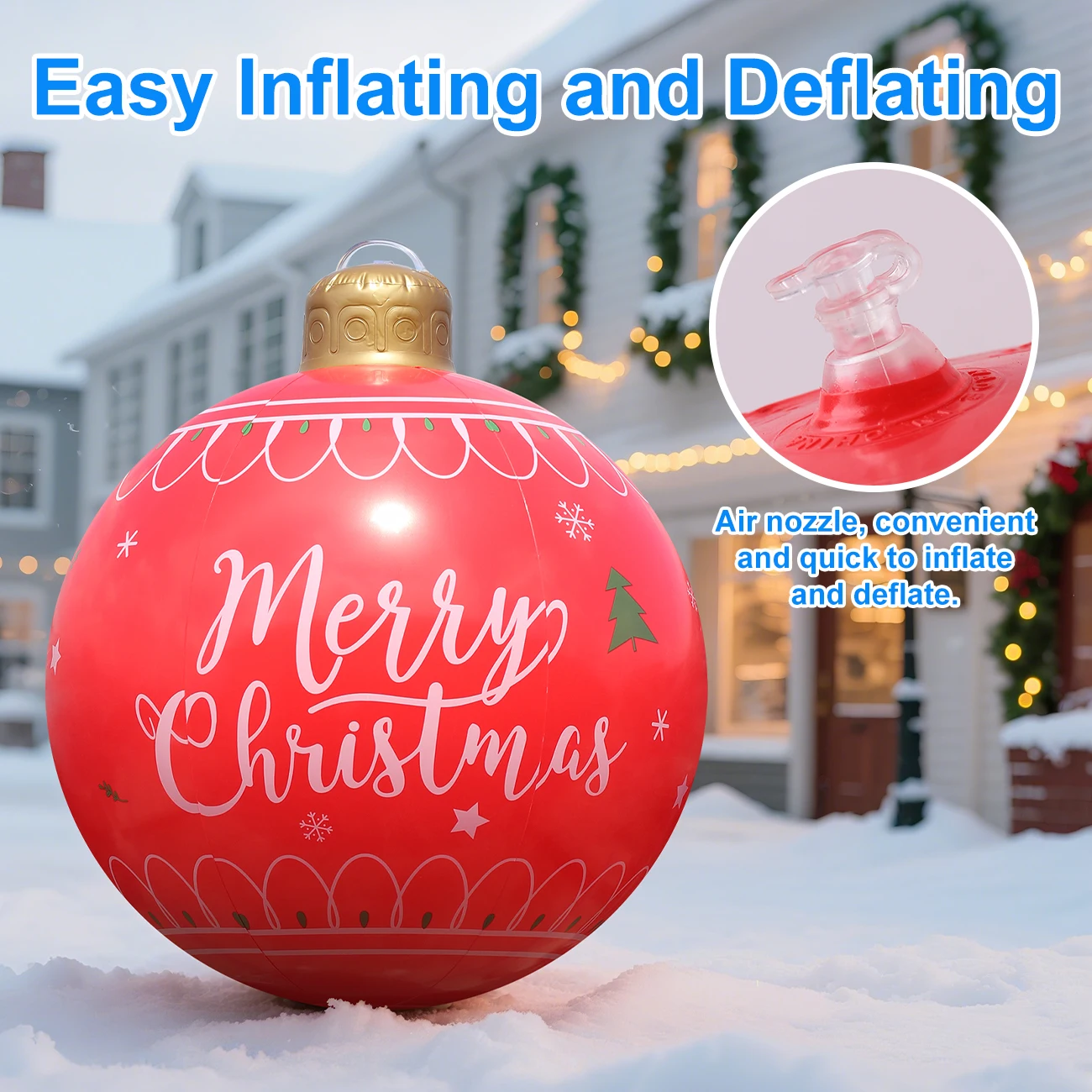 Bola de Navidad inflable decorativa para exterior, grande - imagen 4