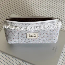 Estuche de lápices floral vintage de gran capacidad para niñas
