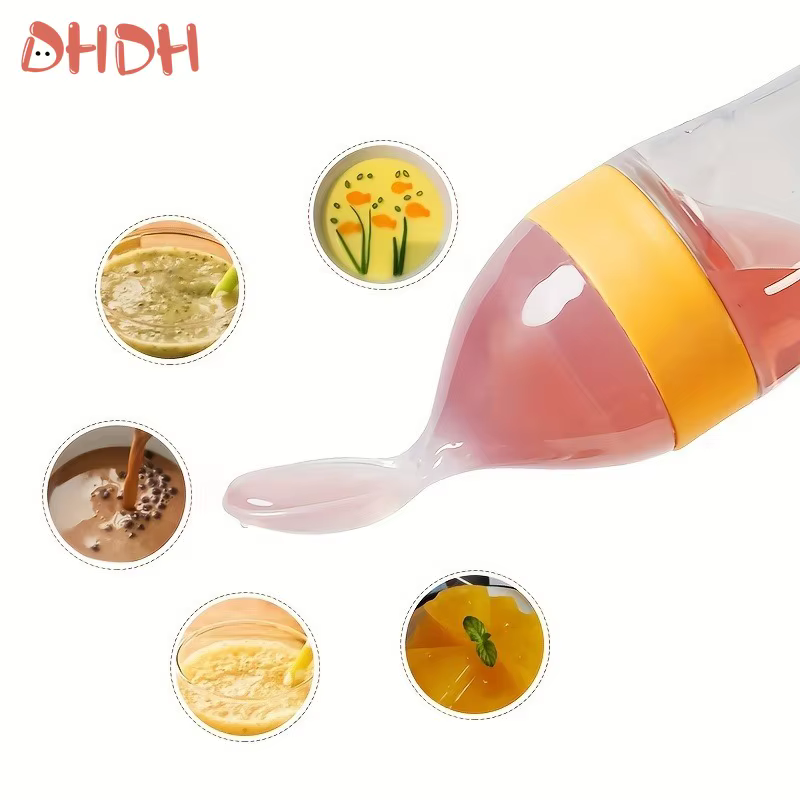 Cuchara de silicona suave para alimentación líquida de bebé