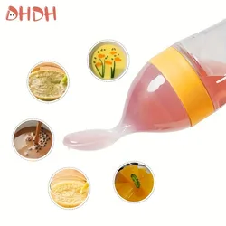Cuchara de silicona suave para alimentación líquida de bebé