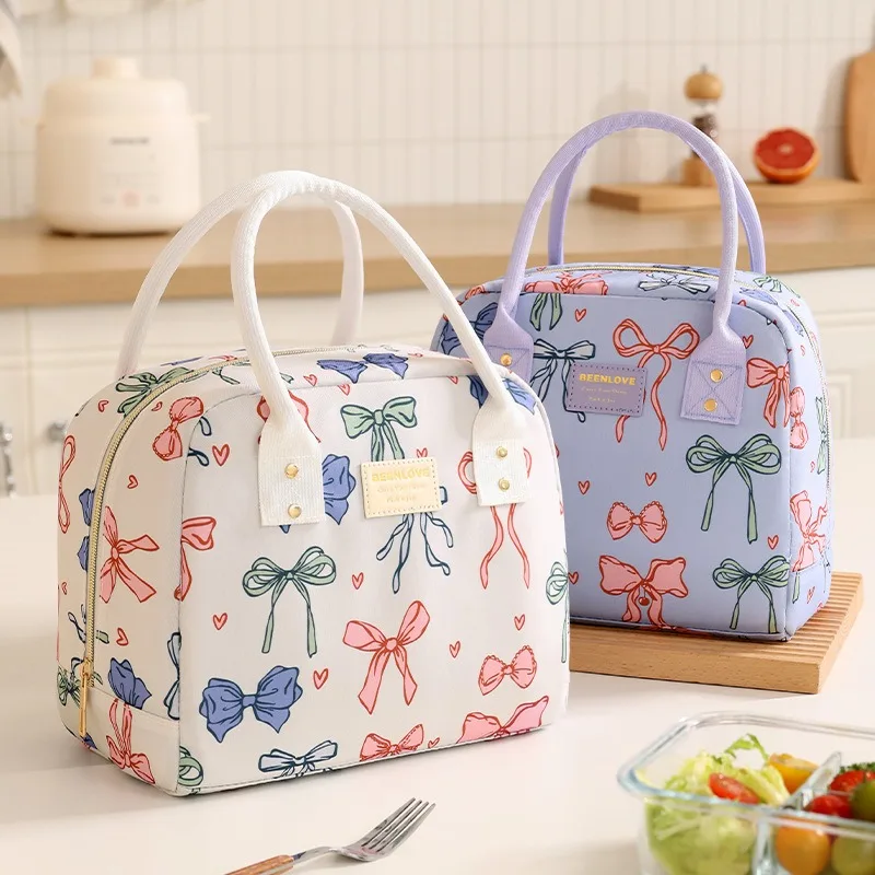 Bolsa térmica de almuerzo con estampado de lazo, aislada - imagen 2