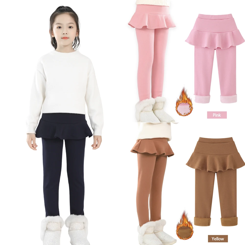 SheeCute Leggings de terciopelo con falda para niña - imagen 2