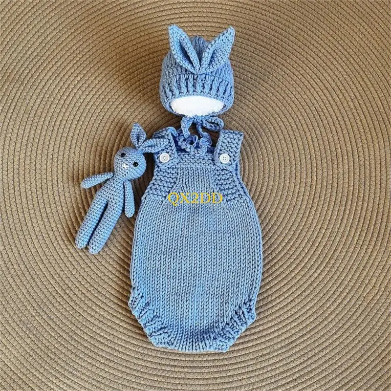 Conjunto de pelele de conejo para fotos de recién nacido - imagen 3