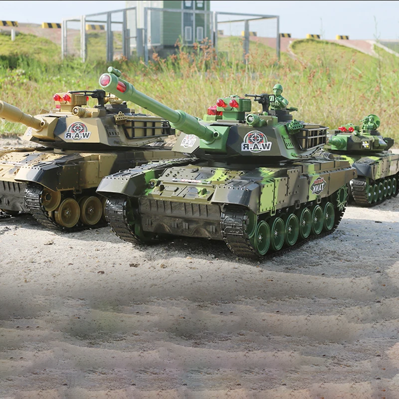 Tanque radiocontrol militar todoterreno con orugas y mando para niños - imagen 4