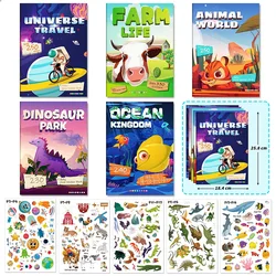 Libro silencioso de pegatinas dinosaurios – Juguete educativo sin ruidos