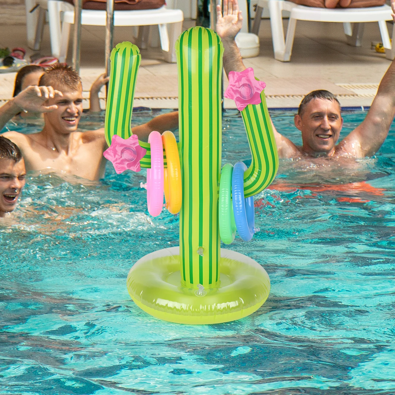 Juego de anillos inflables Cactus para piscina y playa - imagen 2