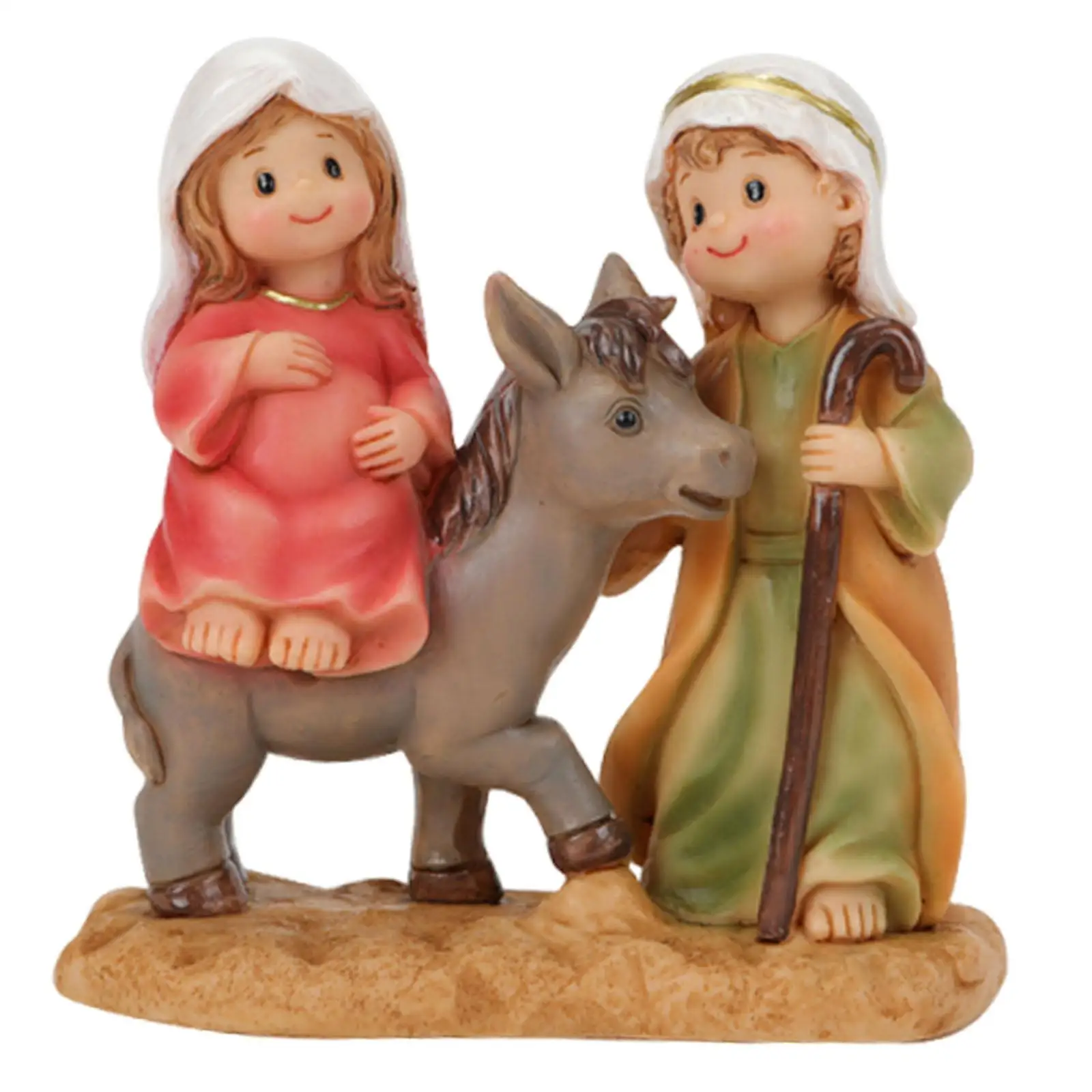 Estatuilla de la Sagrada Familia en resina para Navidad - imagen 2