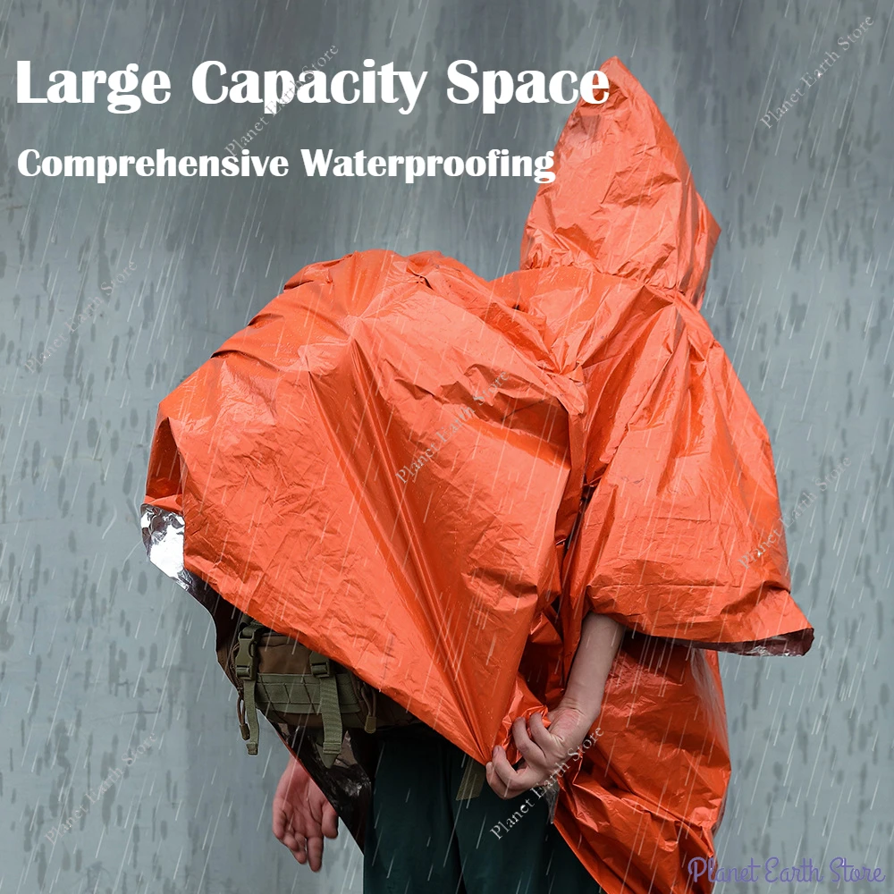 Impermeable con capucha verde oliva para lluvia - imagen 4