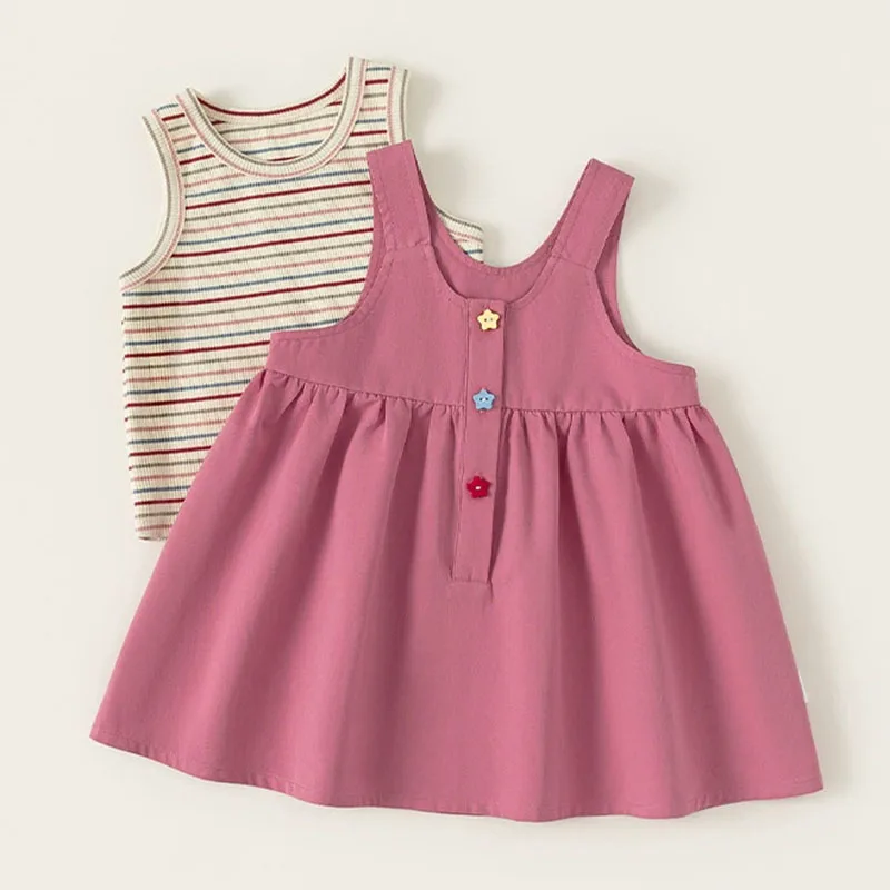 Conjunto de verano para niña con vestido sin mangas estilo lujo - imagen 2