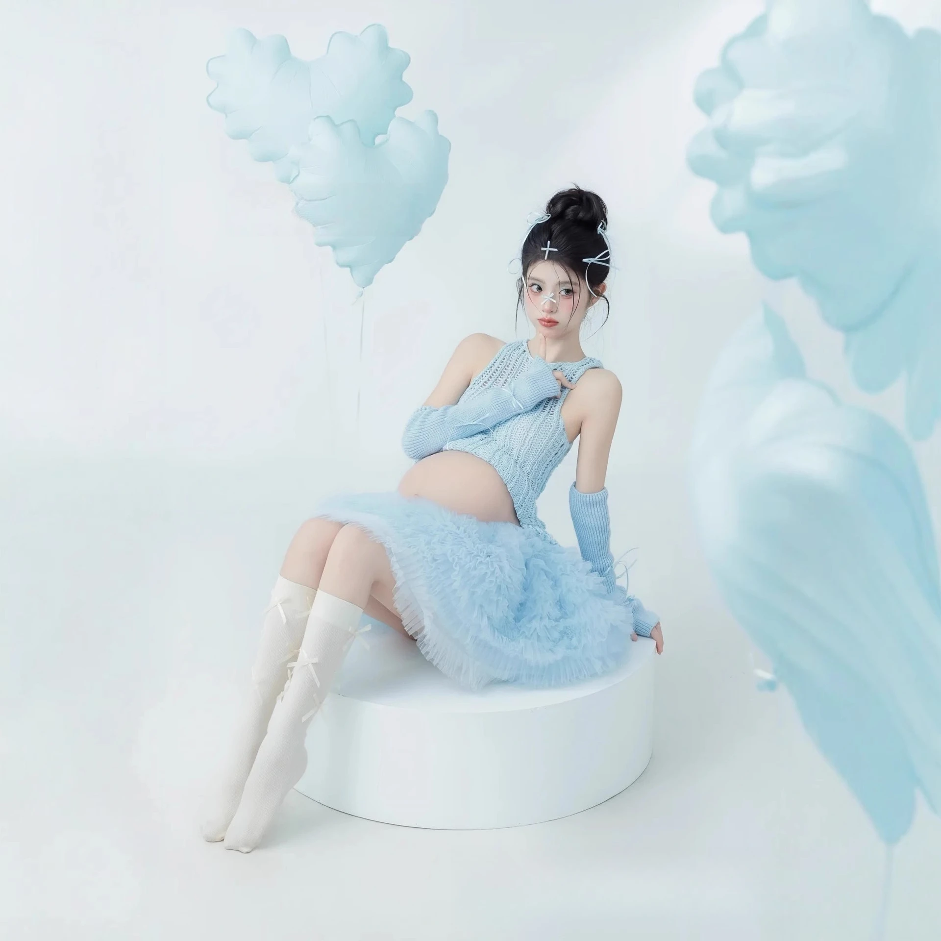 Conjunto maternidad azul cielo - Posado