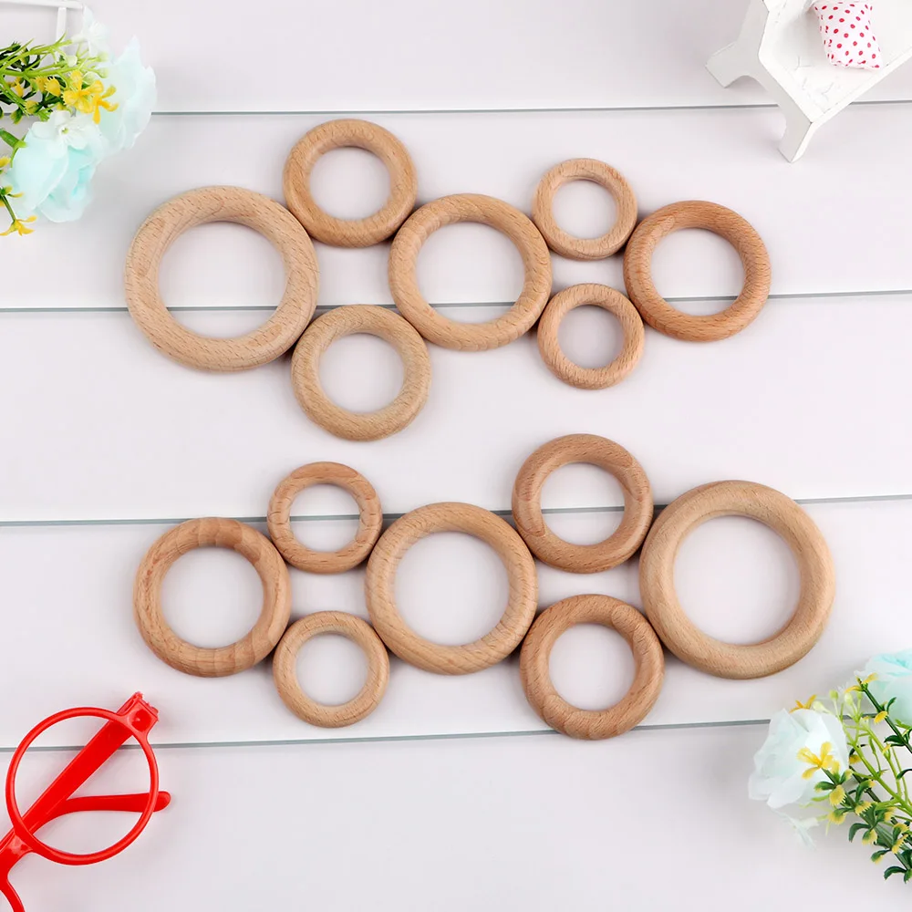 Anillo de madera haya suave para pulseras collares DIY - imagen 3