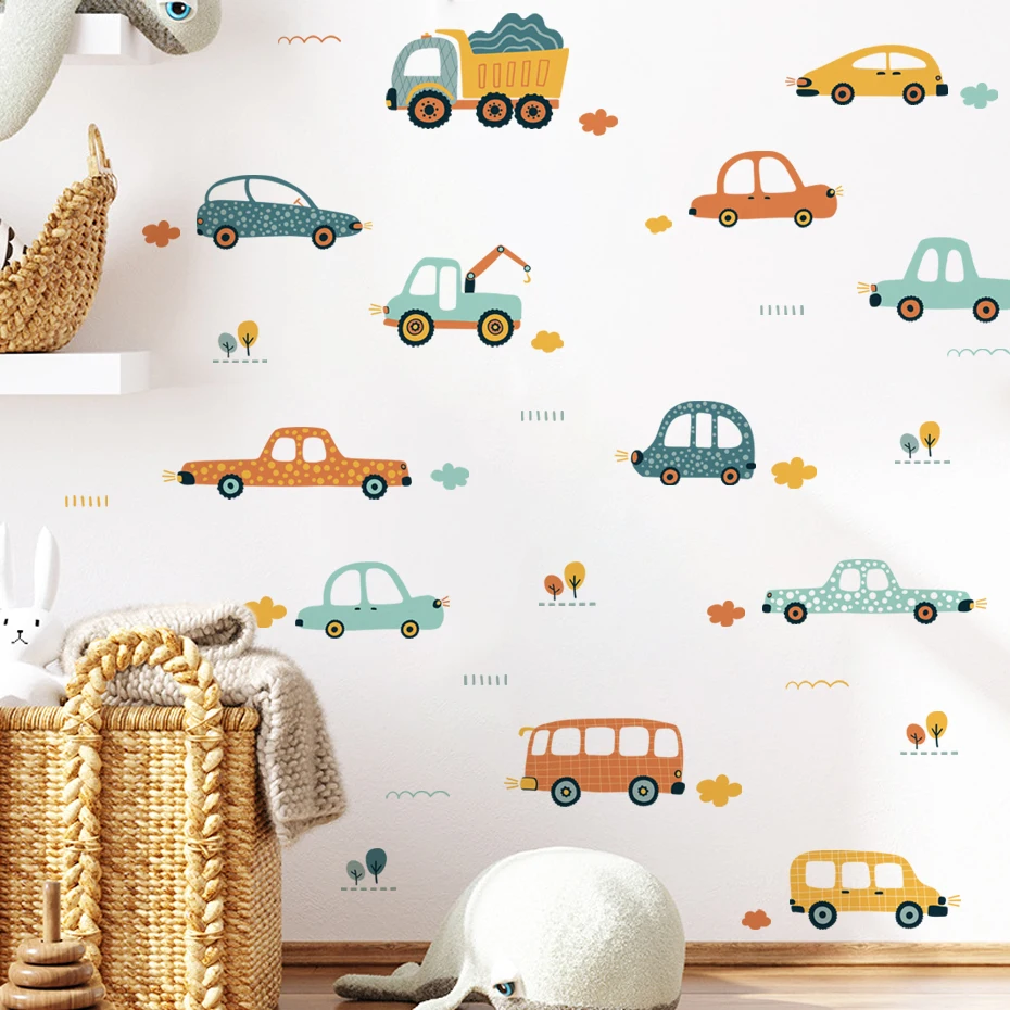 Pegatinas de pared PVC con coches de dibujos para infantil - imagen 2