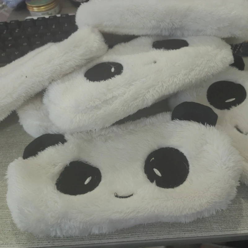 Estuche escolar panda para niños – Bolsa de lápices felpa blanca - imagen 3