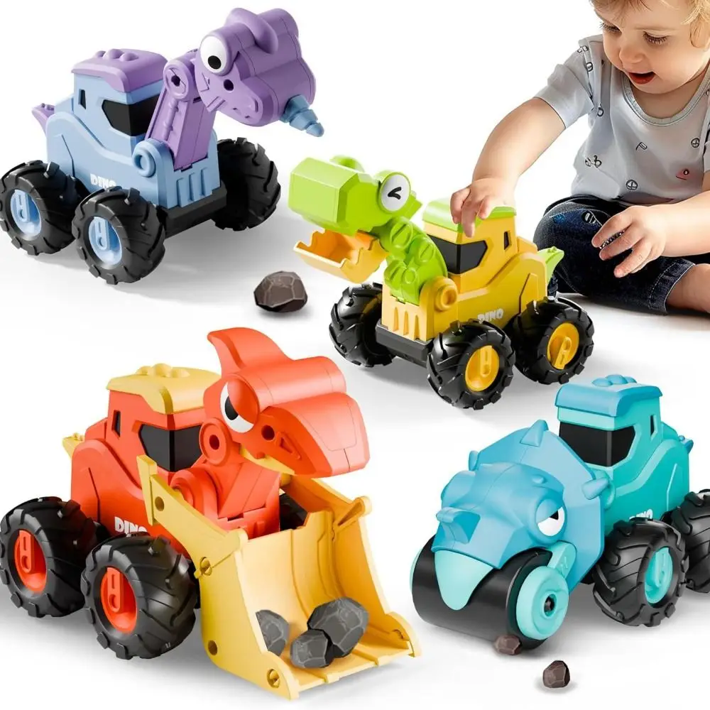 Coche de juguete dinosaurio con retroceso manual tipo excavadora - imagen 4
