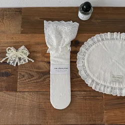 Calcetines altos de ballet con encaje fino y volantes para niñas