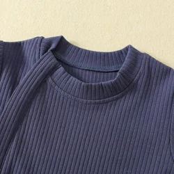 Mono bebé acanalado con cremallera y manga larga unisex