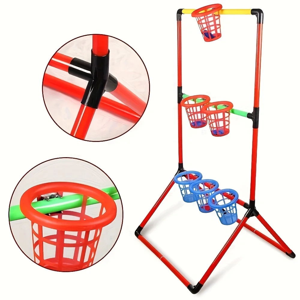Juego de exterior para niños familiar con diana de saquitos y escalera - imagen 2