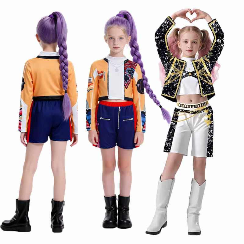 Disfraz de guerrero K-Pop Rumi para niños, traje de Carnaval - imagen 2