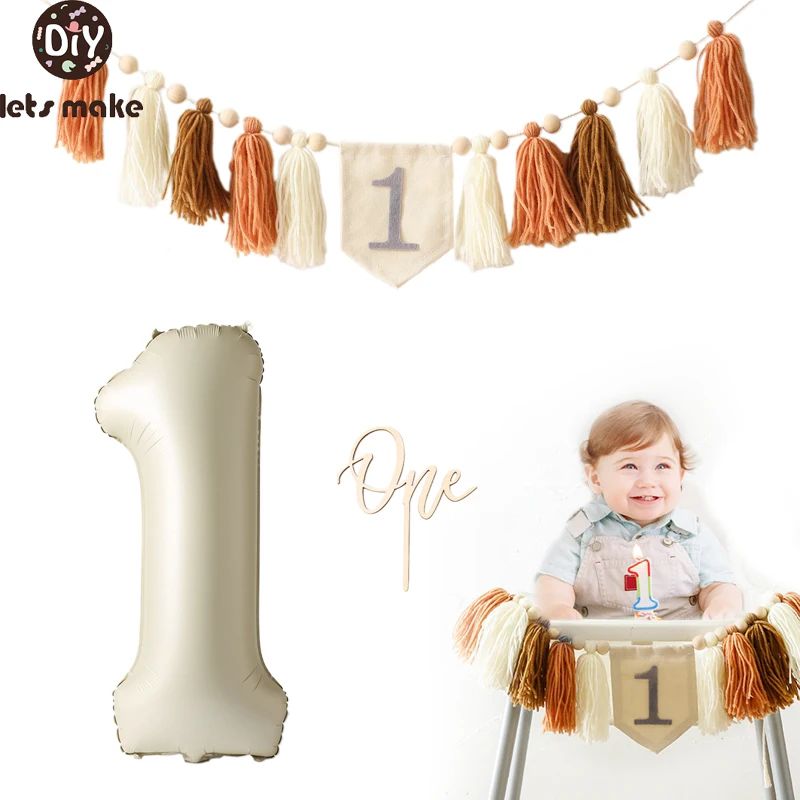 Guirnalda decorativa de cumpleaños infantil con borlas - imagen 2