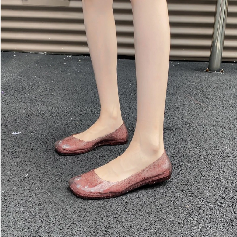 Sandalias transparentes de PVC suave para mujer – Punta cuadrada - imagen 4