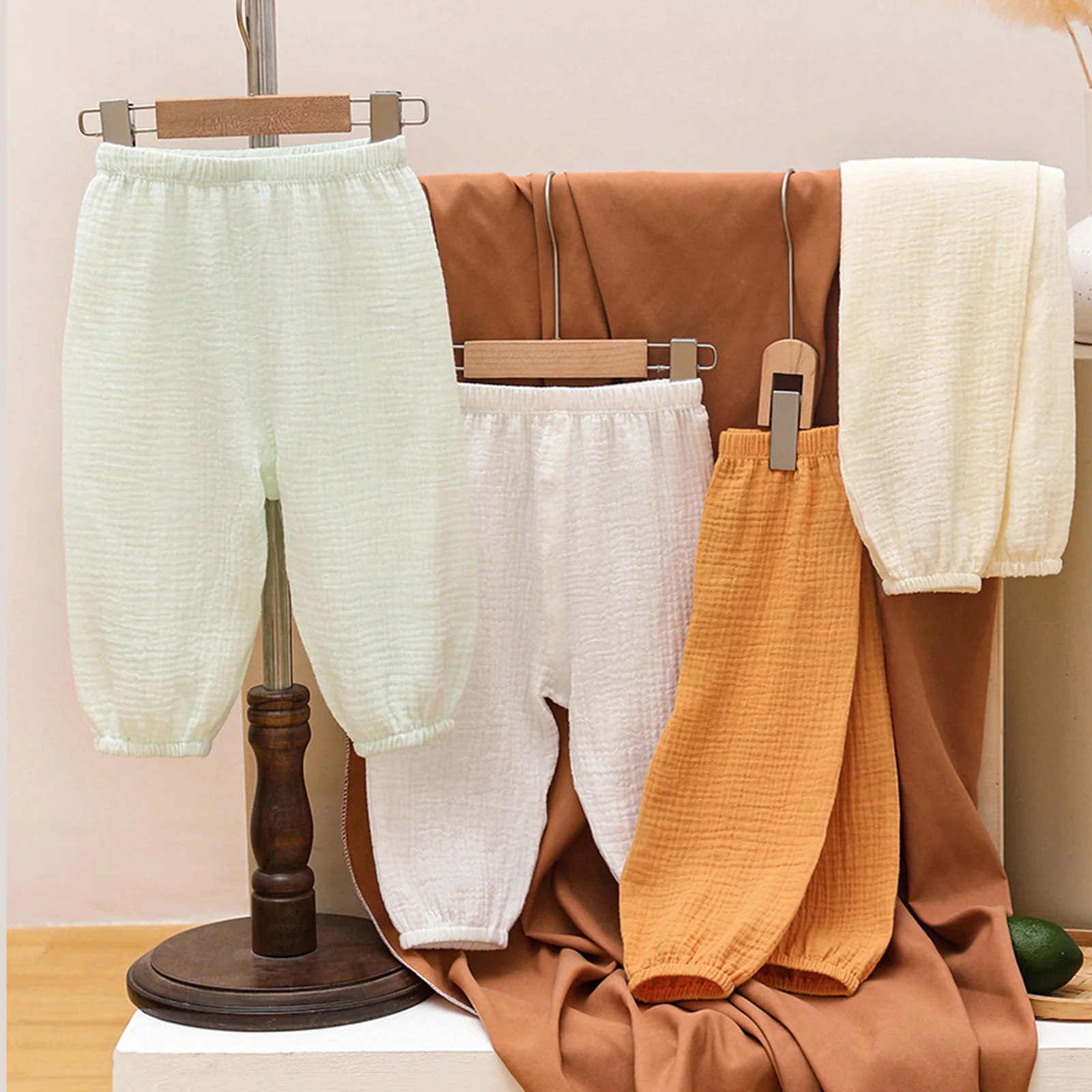 Pantalones bombachos de algodón suave para bebé con cinturilla elástica