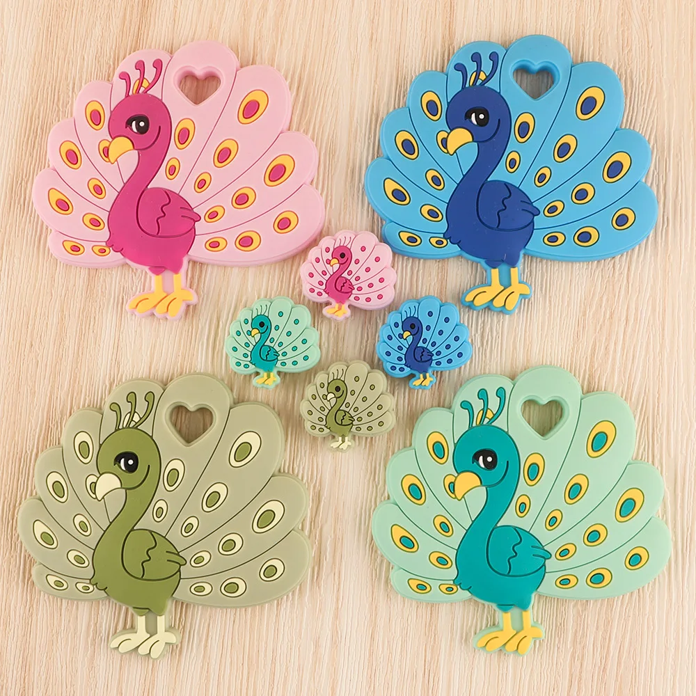 Kovict cuentas de silicona loro pavo real para collar artesanal - imagen 2