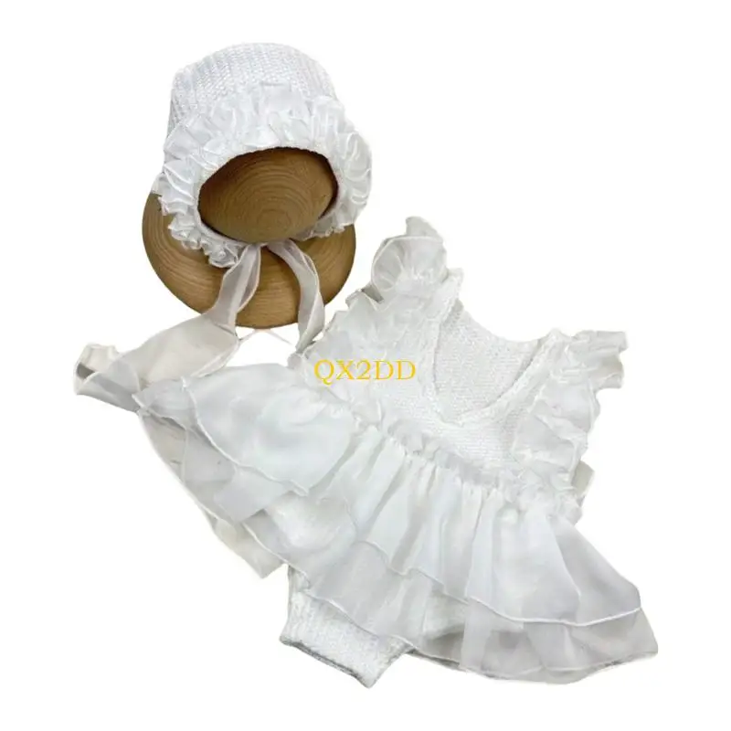 Vestido de encaje suave para bebé recién nacido – Elegante fotografía - imagen 5