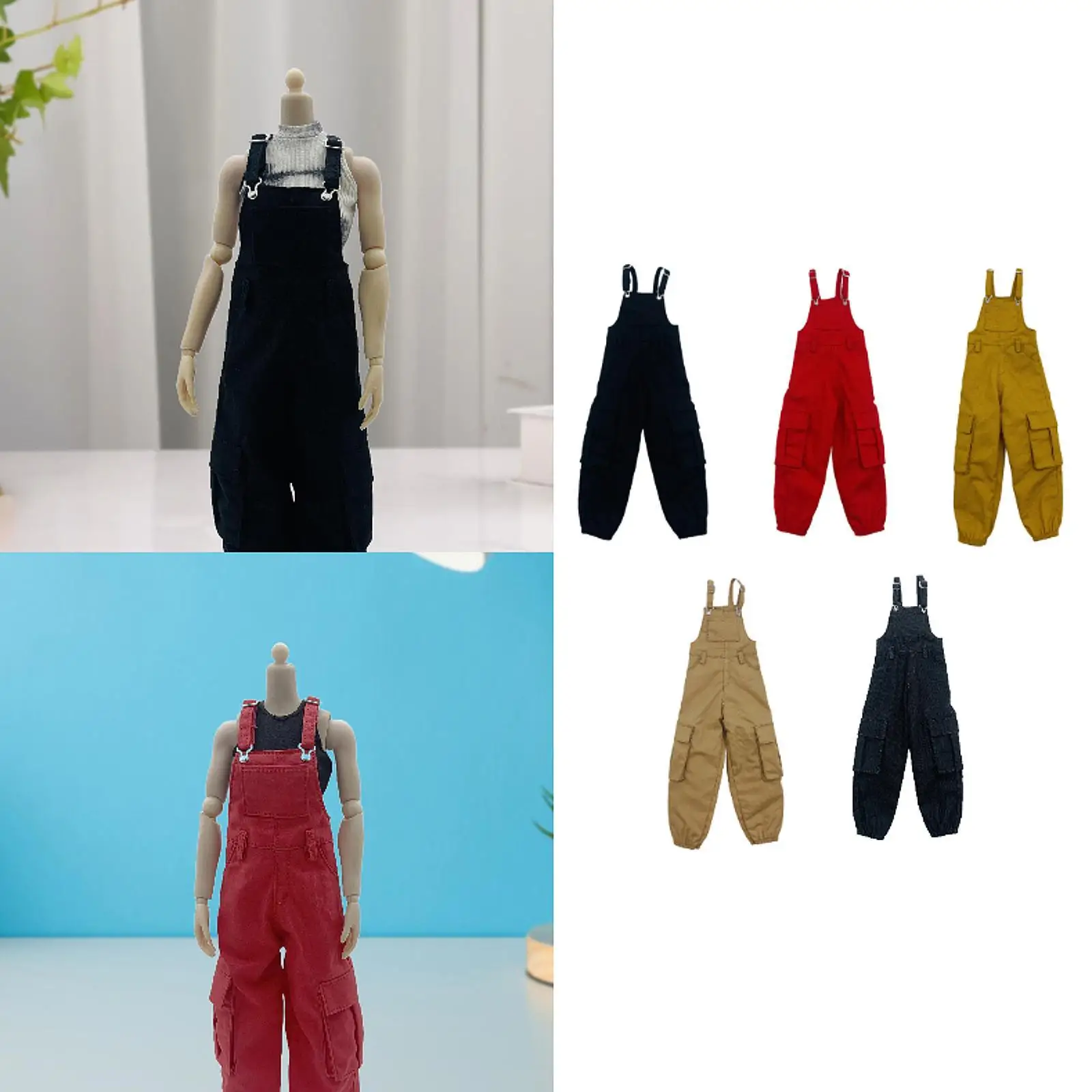 Conjunto de ropa para muñecas de mezclilla: pantalón largo y traje - imagen 3