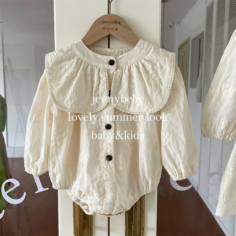 Vestido Vintage manga larga con bordado floral para niña - imagen 4